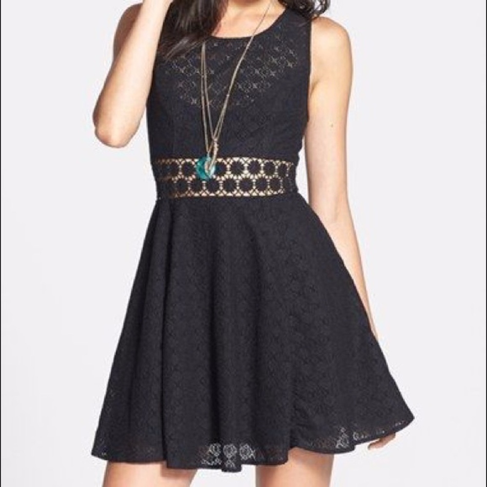 Free People Black Daisy Lace Dress